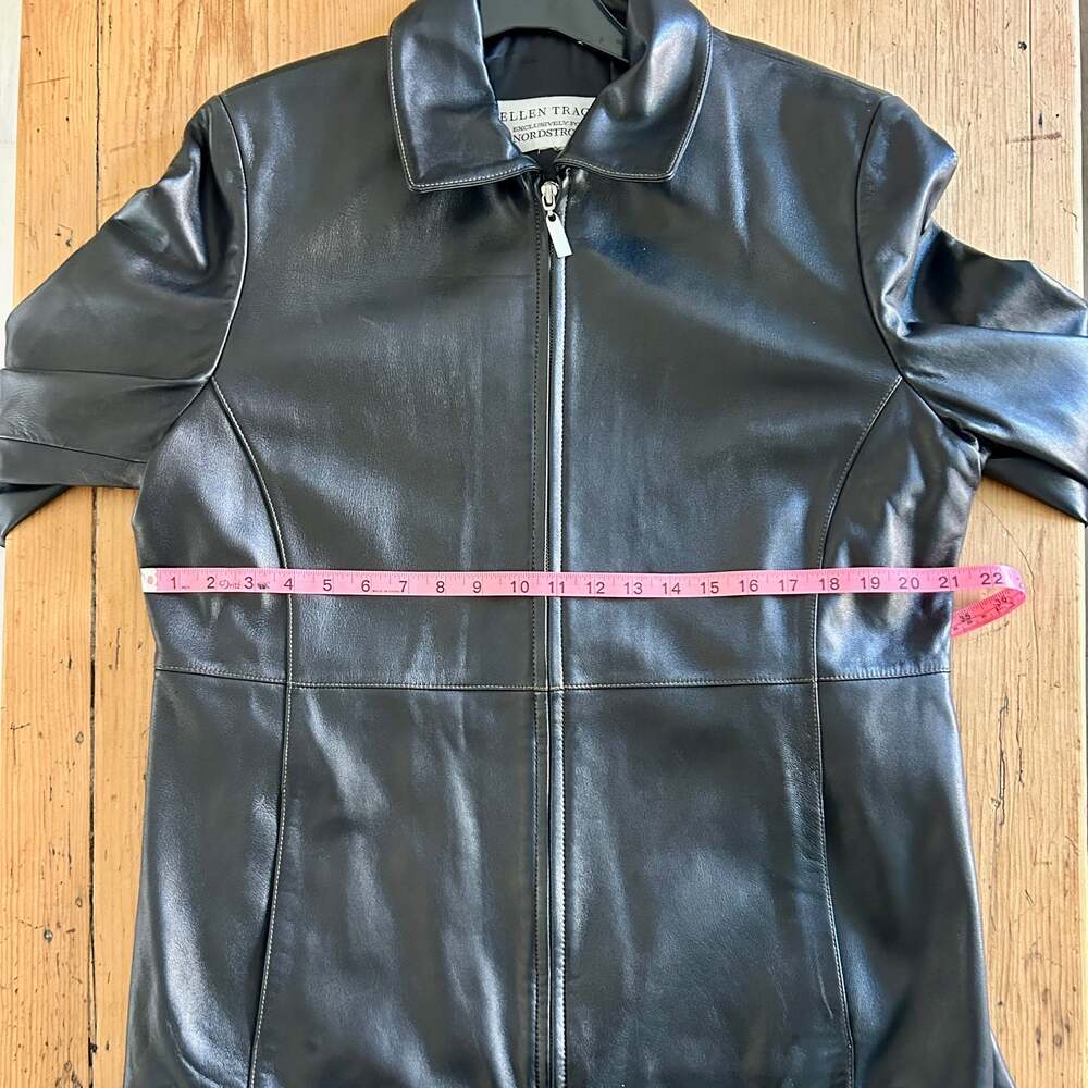 Ellen Tracy Black Leather Zip Jacket - Picture 7 of 7